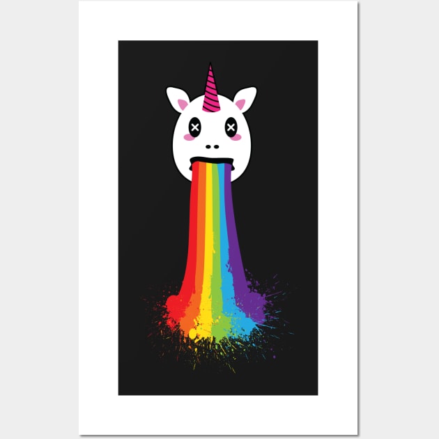 Rainbow Puke Unicorn LGBT Pride Wall Art by ProudToBeHomo